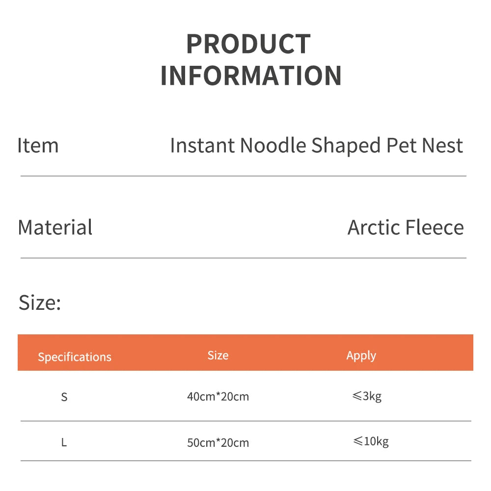 Cup Noodle Pet Bed Cozy Nest